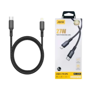 Aspor AC-22XL 27W Nylon Cable Type-C to Lightning 3 Meter