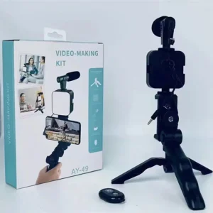 Video Vlogging Kits with Microphone LED Fill Light & Mini Tripod AY-49