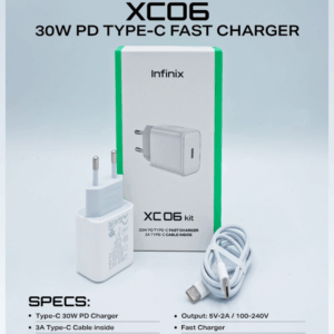 Infinix XC06 Kit 30W Charger + Type C Cable White