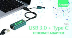 AMAZE A425s USB3.0 + TYPE C TO RJ45 ETHERNET ADAPTER