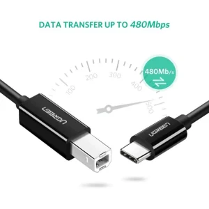 UGREEN 50446 USB-C to USB-B Printer Cable (2 Meter) High-Speed