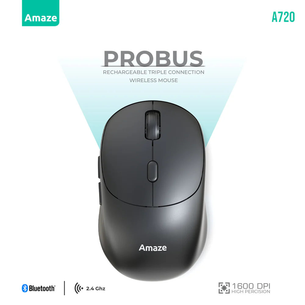 Amaze Probus Triple Connection Rechargeable Wireless Mouse | A720