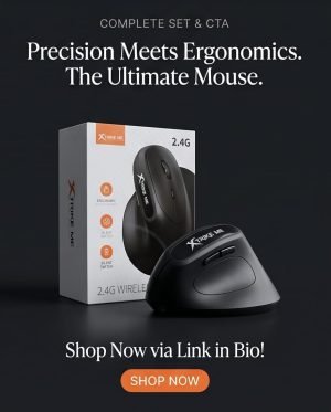 XTRIKE ME GW-301 Wireless 2.4G Ergonomic Vertical Mouse – Silent Switch
