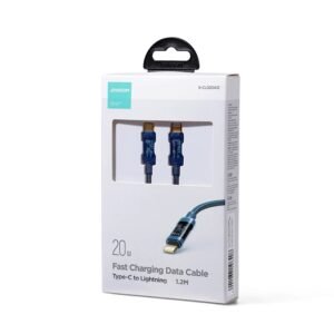 JOYROOM S-CL020A12 TYPE-C TO LIGHTNING 20W DATA CABLE 1.2M TRANSPARENT NYLON BLACK
