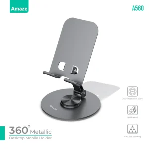 Amaze 360 Degree Metallic Desktop Mobile Holder | A560